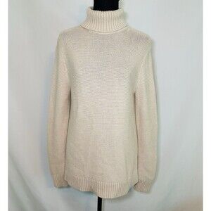 J. Crew Factory *NEW* Merino Wool Cotton Nylon Turtleneck Beige Sweater Women S‎